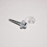 Tvirtinimo varžtai į medį su silikonine tarpine 6 x 50 mm, PC DIAMONDS (50 vnt) skaidrus