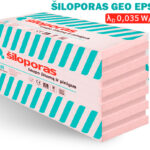 Polistireninis putplastis GEOPORAS EPS100, 98,5 x 48,5 cm, frezuotas (storiai 100 – 300 mm)
