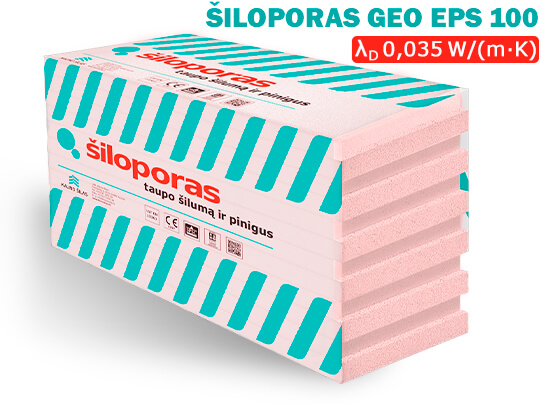 SILOPORAS_GEO_EPS_100 Polistireninis putplastis GEOPORAS EPS100, 98,5 x 48,5 cm, frezuotas (storiai 100 – 300 mm) - Image 1